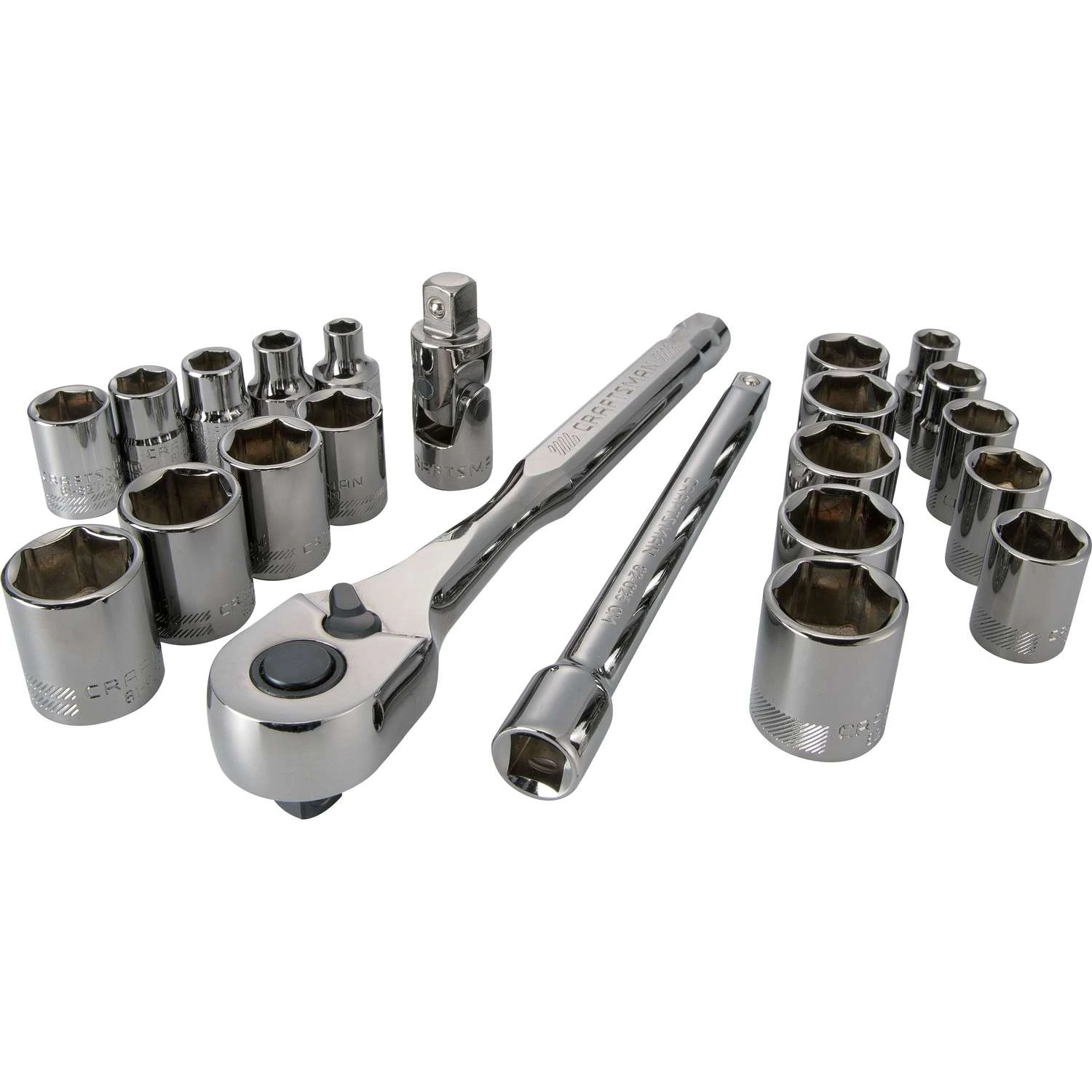Craftsman 3/8 In. Drive Metric And SAE 6 Point Socket And Ratchet Set 22 Pc 3 Craftsman 3/8 In. Drive Metric And SAE 6 Point Socket And Ratchet Set 22 Pc