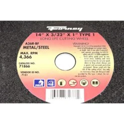 Forney 14 In. D X 1 In. Aluminum Oxide Metal Cutting Wheel 1 Pc -DeWALT Outlet 0e62300a 4377 492d bd8b 0de32d9ccd66