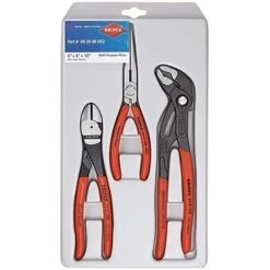 Knipex 3 Pc Chrome Vanadium Steel Universal With Cobra Pliers Set