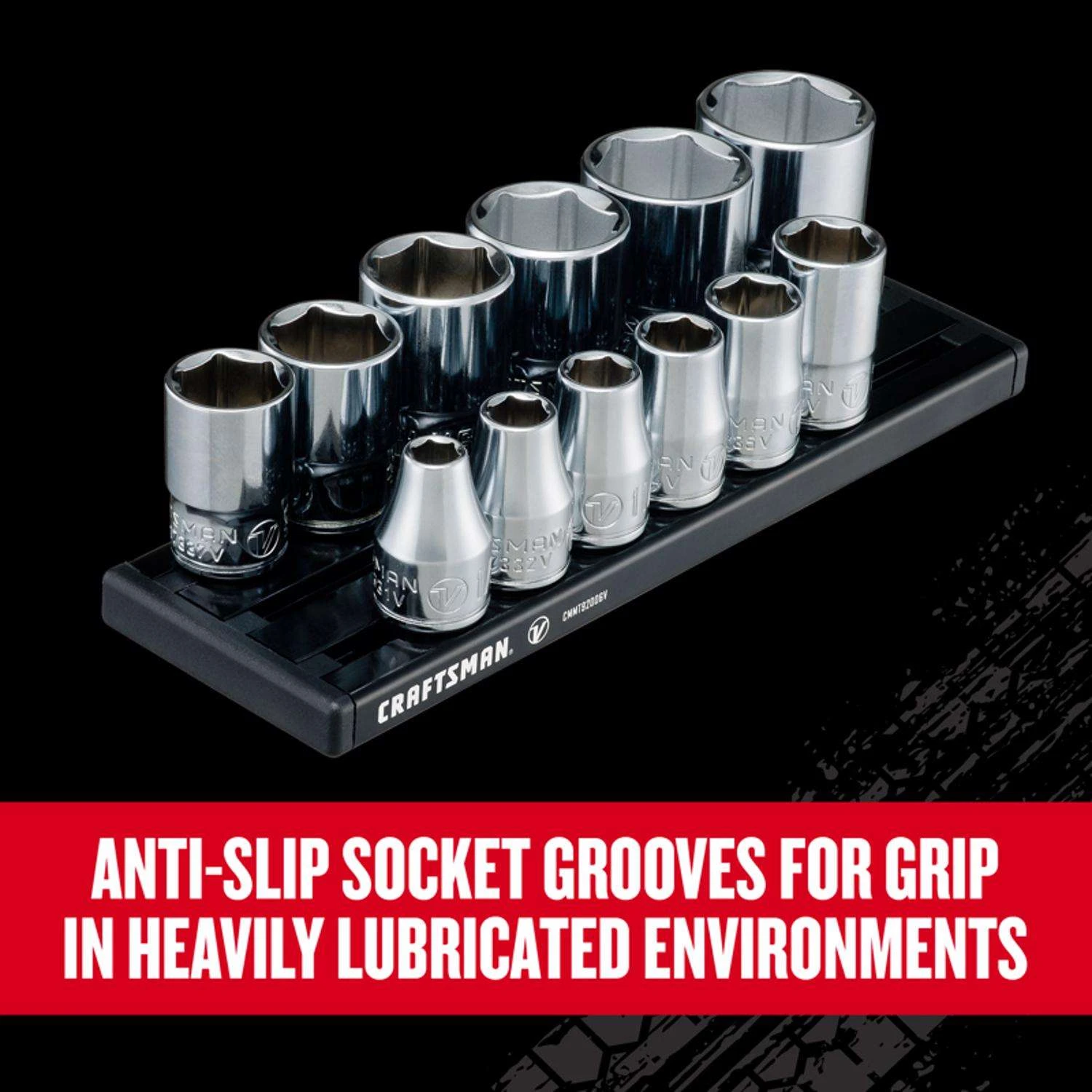 Craftsman V-Series 3/8 In. Drive SAE 6 Point Socket Set 12 Pc 7 Craftsman V-Series 3/8 In. Drive SAE 6 Point Socket Set 12 Pc - Image 5