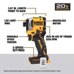 DeWalt 20V MAX Atomic 1/4 In. Cordless Brushless 3-Speed Impact Driver Tool Only -DeWALT Outlet 2b578cde 46aa 43c1 b097 162571f48431