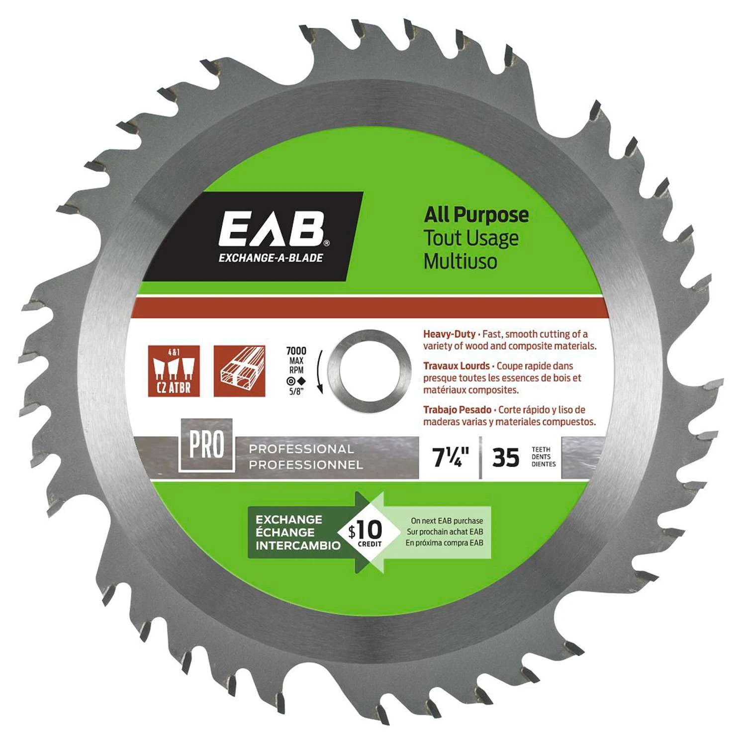 Exchange-A-Blade 7-1/4 In. D X 5/8 In. Carbide Circular Saw Blade 35 Teeth 1 Pk 3 Exchange-A-Blade 7-1/4 In. D X 5/8 In. Carbide Circular Saw Blade 35 Teeth 1 Pk