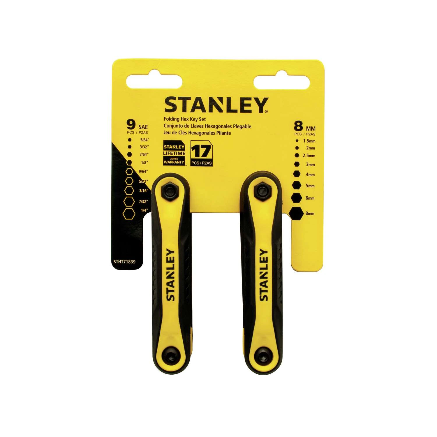 Stanley Multi-Size Metric And SAE Fold-Up Locking Hex Key Set 17 Pc 5 Stanley Multi-Size Metric And SAE Fold-Up Locking Hex Key Set 17 Pc - Image 3