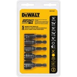 DeWalt Impact Ready Multi Size In. X 1-7/8 In. L Black Oxide Nut Setter Set 5 Pc