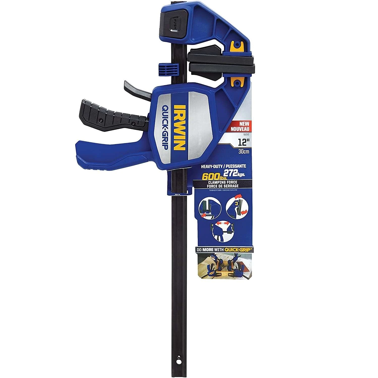 Irwin Quick-Grip XP600 12 In. X 3-3/4 In. D Bar Clamp 600 Lb 5 Irwin Quick-Grip XP600 12 In. X 3-3/4 In. D Bar Clamp 600 Lb - Image 3