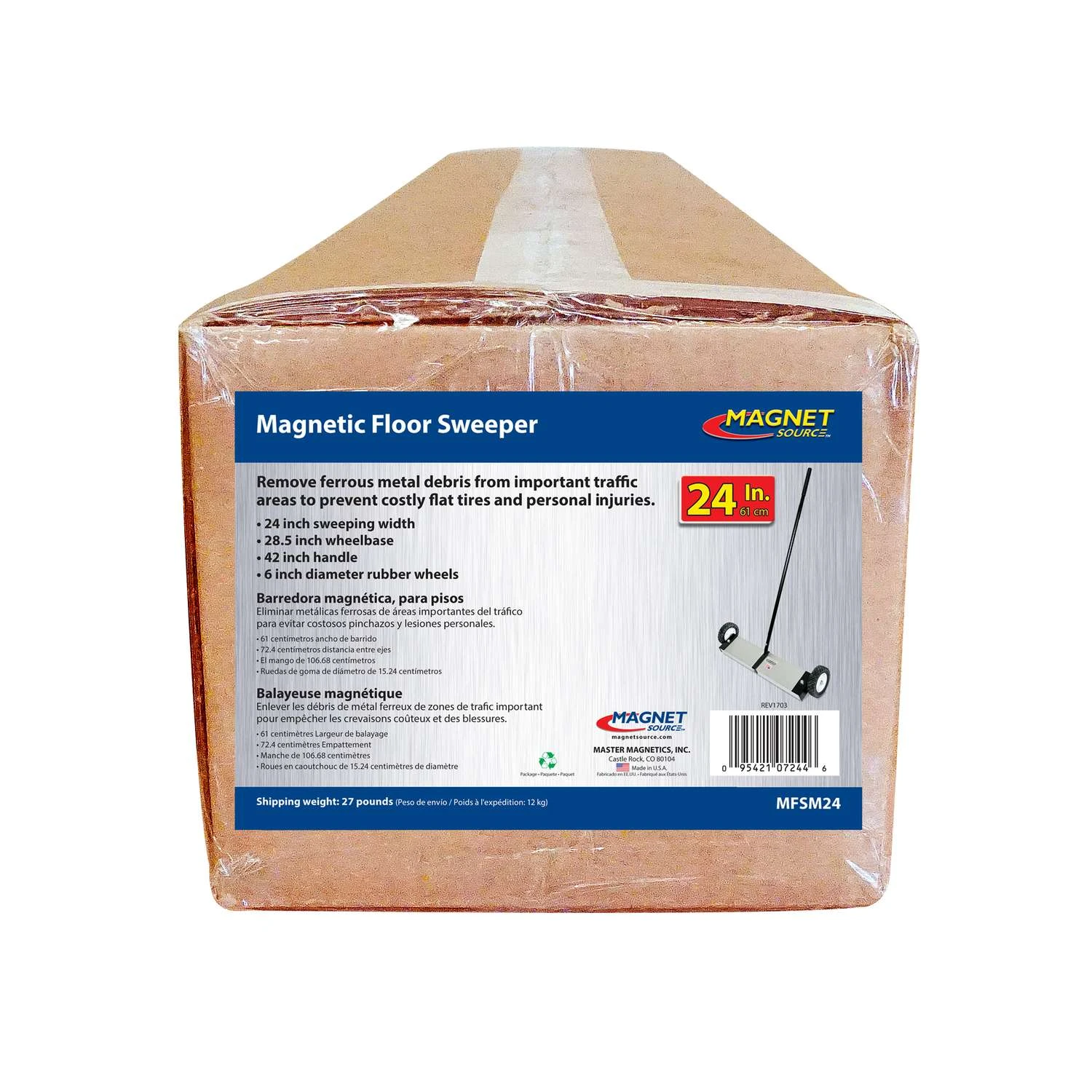 Magnet Source 24 In. Magnetic Mini Sweeper 160 Lb. Pull 4 Magnet Source 24 In. Magnetic Mini Sweeper 160 Lb. Pull - Image 2