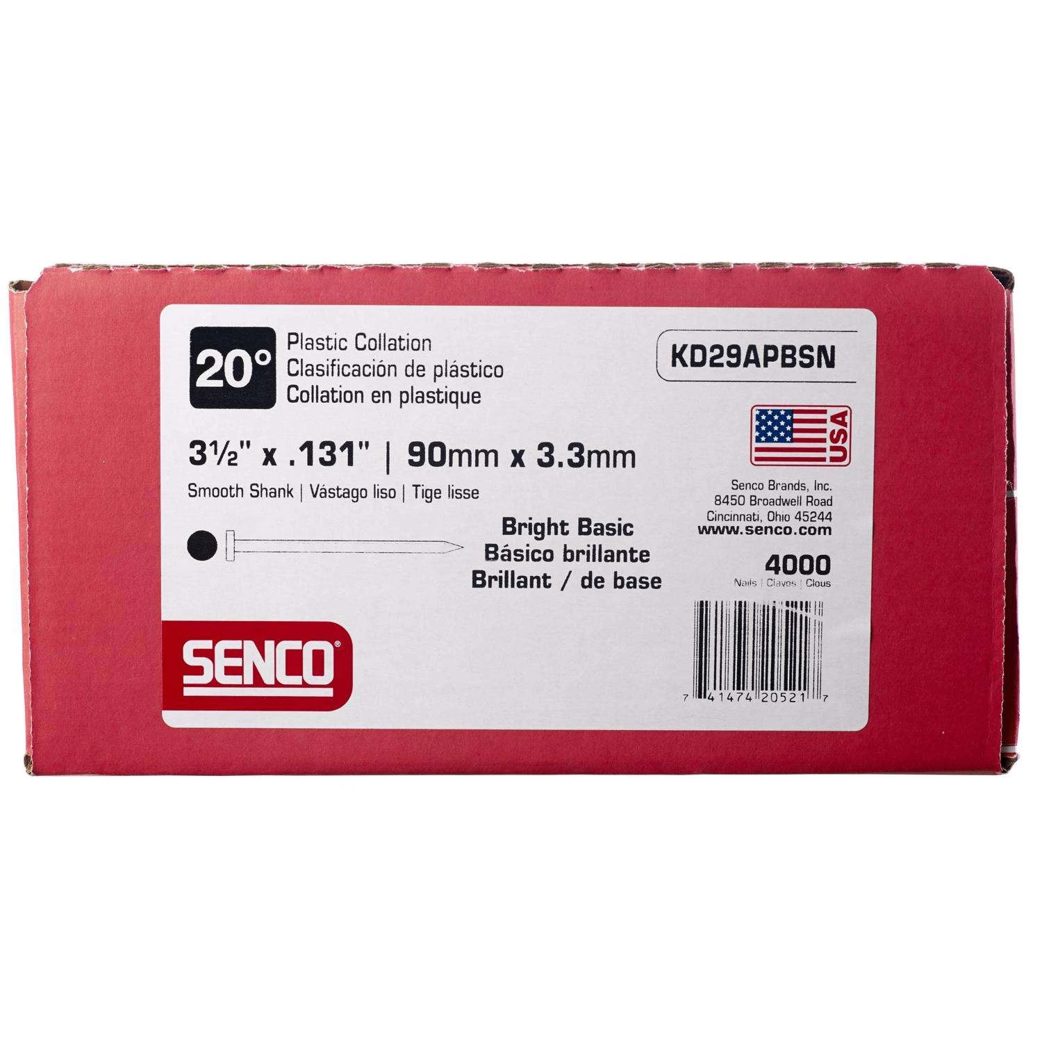 Senco 3-1/2 In. 16 Ga. Angled Strip Bright Framing Nails 20 Deg 4000 Pk 6 Senco 3-1/2 In. 16 Ga. Angled Strip Bright Framing Nails 20 Deg 4000 Pk - Image 4