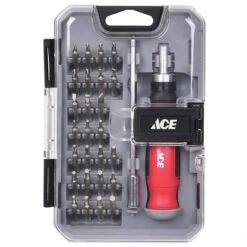 Ace Precision Ratcheting Screwdriver And Bit Set 28 Pc