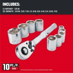 Craftsman 3/8 In. Drive SAE 6 Point Socket Set 10 Pc -DeWALT Outlet 467cfac6 889a 4208 8b94 69c732b982e4