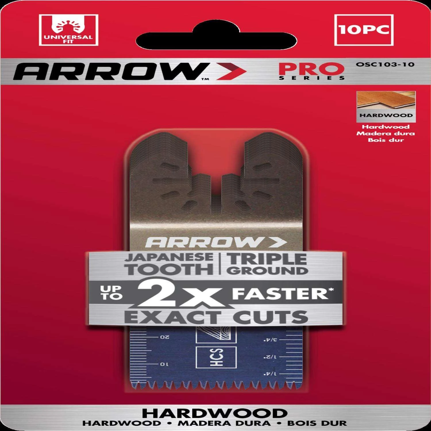 Arrow Pro 1-5/16 In. High Carbon Steel Semi-Circle Japanese Blade Hardwood 10 Pc 3 Arrow Pro 1-5/16 In. High Carbon Steel Semi-Circle Japanese Blade Hardwood 10 Pc