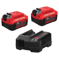 Craftsman V20 CMCB204-2CK 4 Ah Lithium-Ion Two Battery And Charger Starter Kit 2 Pc