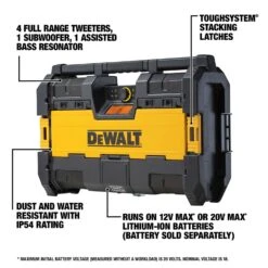 DeWalt ToughSystem 20 V Lithium-Ion Worksite Radio And Charger 1 Pc -DeWALT Outlet 557290aa 3f36 4afb a456 793cf9735989