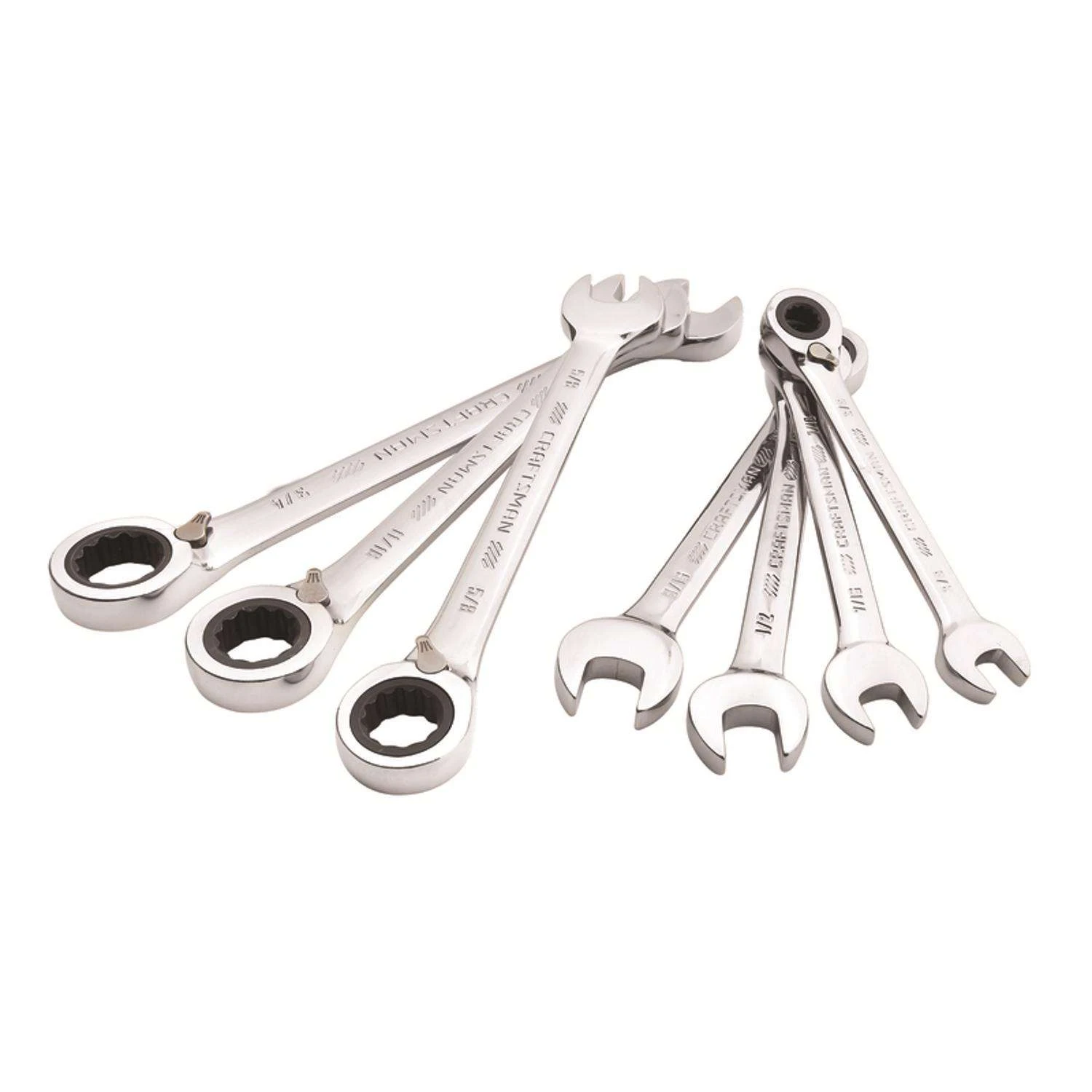 Craftsman 12 Point SAE Reversible Ratcheting Combination Wrench Set 7 Pc 4 Craftsman 12 Point SAE Reversible Ratcheting Combination Wrench Set 7 Pc - Image 2