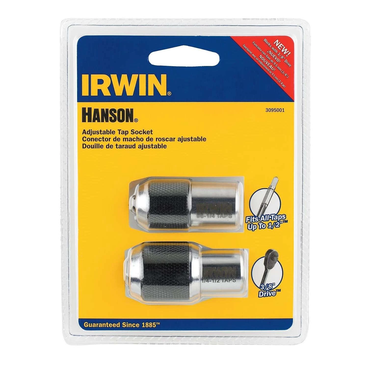 Irwin Hanson Steel #0 To 1/2 In. Adjustable Tap Socket Kit Upto 1/2 In. 2 Pc 3 Irwin Hanson Steel #0 To 1/2 In. Adjustable Tap Socket Kit Upto 1/2 In. 2 Pc