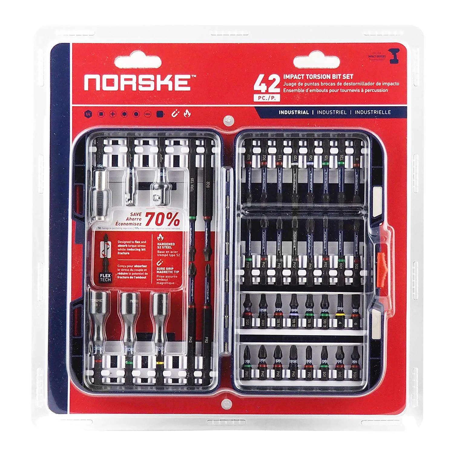 Norske Impact Torsion Bit S2 Tool Steel 42 Pc 4 Norske Impact Torsion Bit S2 Tool Steel 42 Pc - Image 2