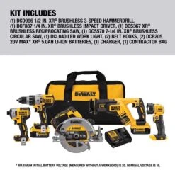 DeWalt 20V MAX Cordless Brushless 5 Tool Combo Kit -DeWALT Outlet 6aeee2cb e30a 439e 8587 91fc761cfa20