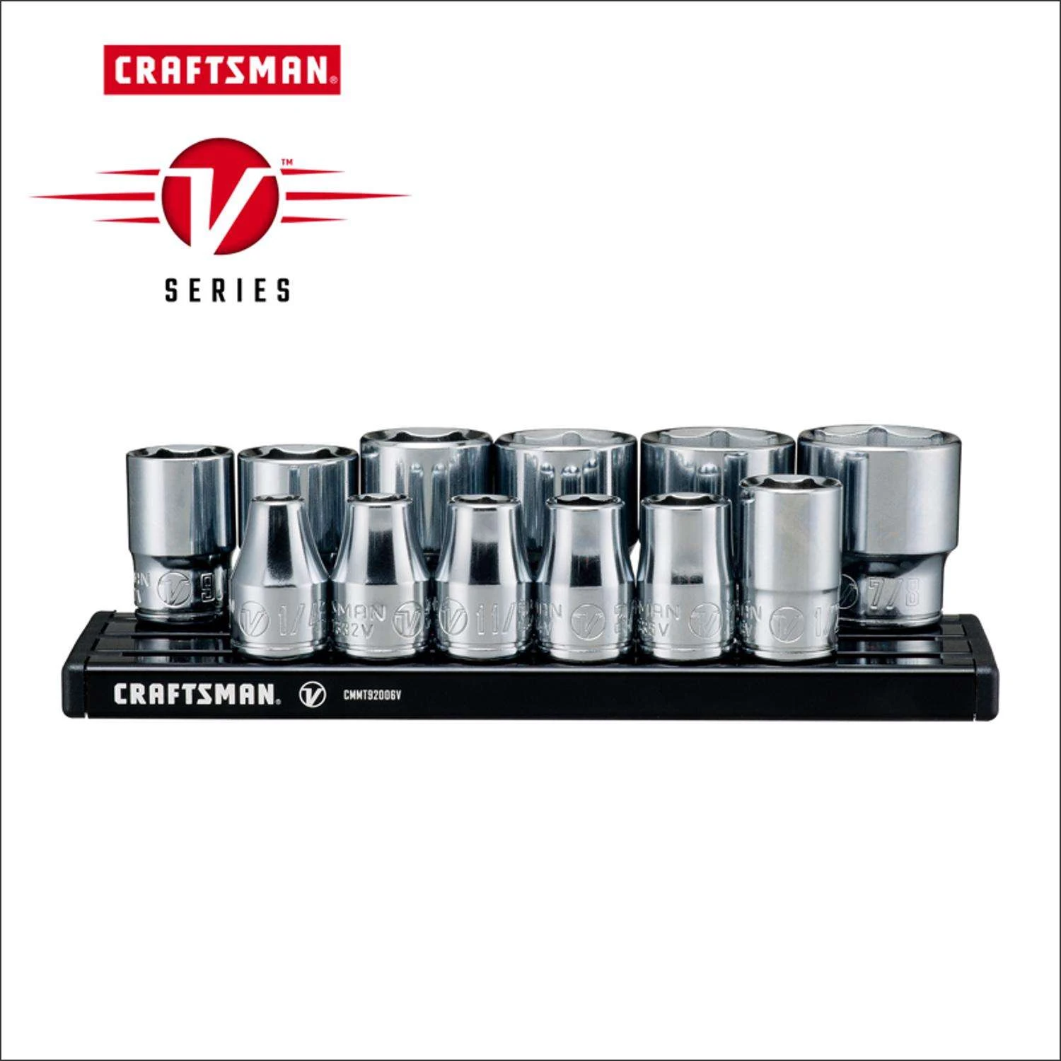 Craftsman V-Series 3/8 In. Drive SAE 6 Point Socket Set 12 Pc 4 Craftsman V-Series 3/8 In. Drive SAE 6 Point Socket Set 12 Pc - Image 2