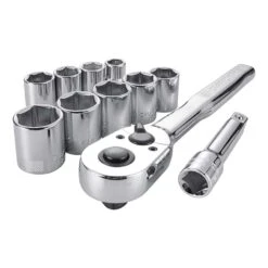 Craftsman 3/8 In. Drive Metric 6 Point Socket And Ratchet Set 11 Pc