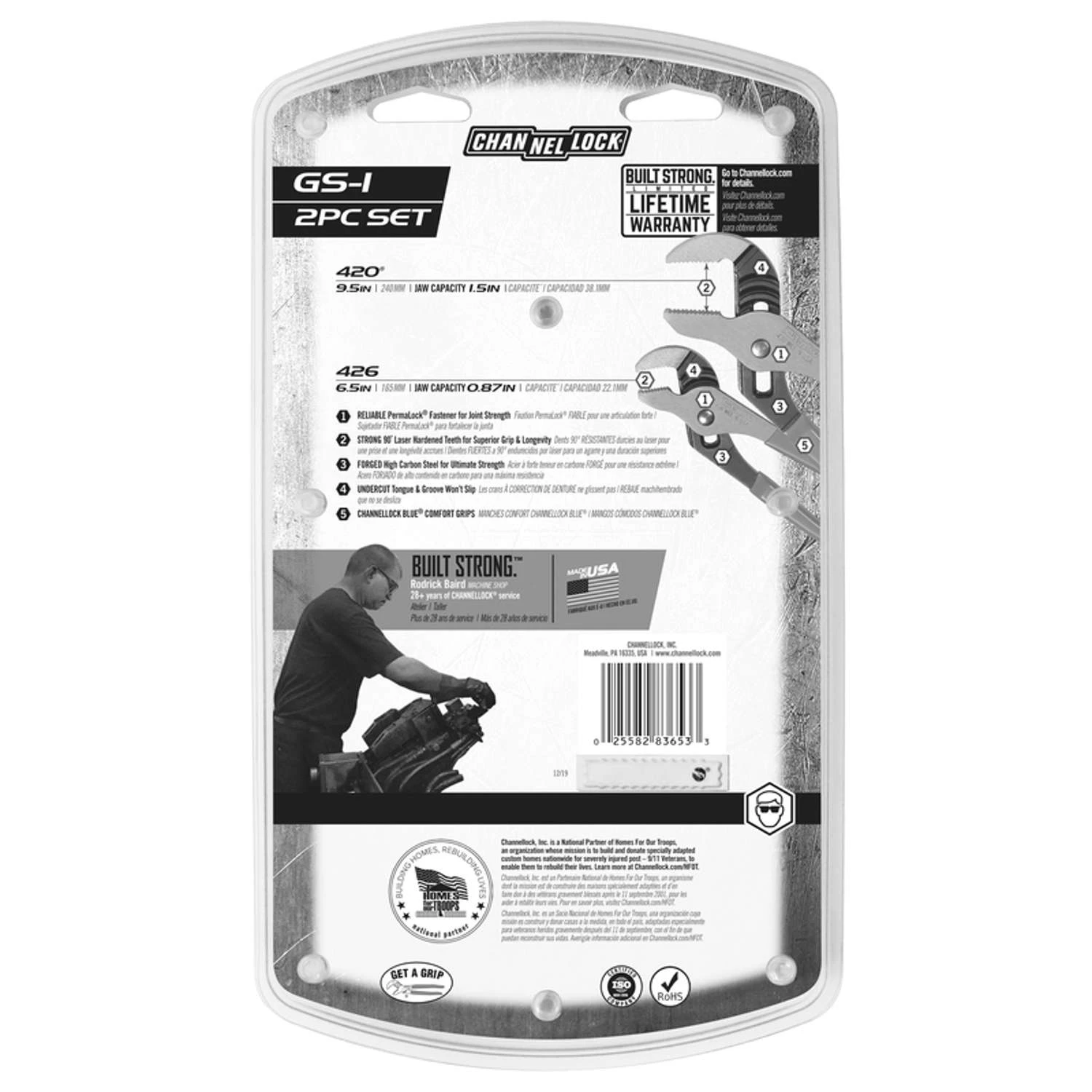 Channellock 2 Pc Carbon Steel Straight Jaw Tongue And Groove Pliers Set 5 Channellock 2 Pc Carbon Steel Straight Jaw Tongue And Groove Pliers Set - Image 3