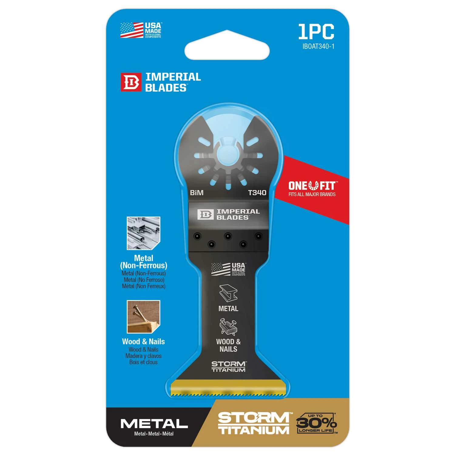 Imperial Blades One Fit 1-3/4 In. L Titanium-Coated Bi-Metal Storm Oscillating Saw Blade Metal 1 Pk 3 Imperial Blades One Fit 1-3/4 In. L Titanium-Coated Bi-Metal Storm Oscillating Saw Blade Metal 1 Pk