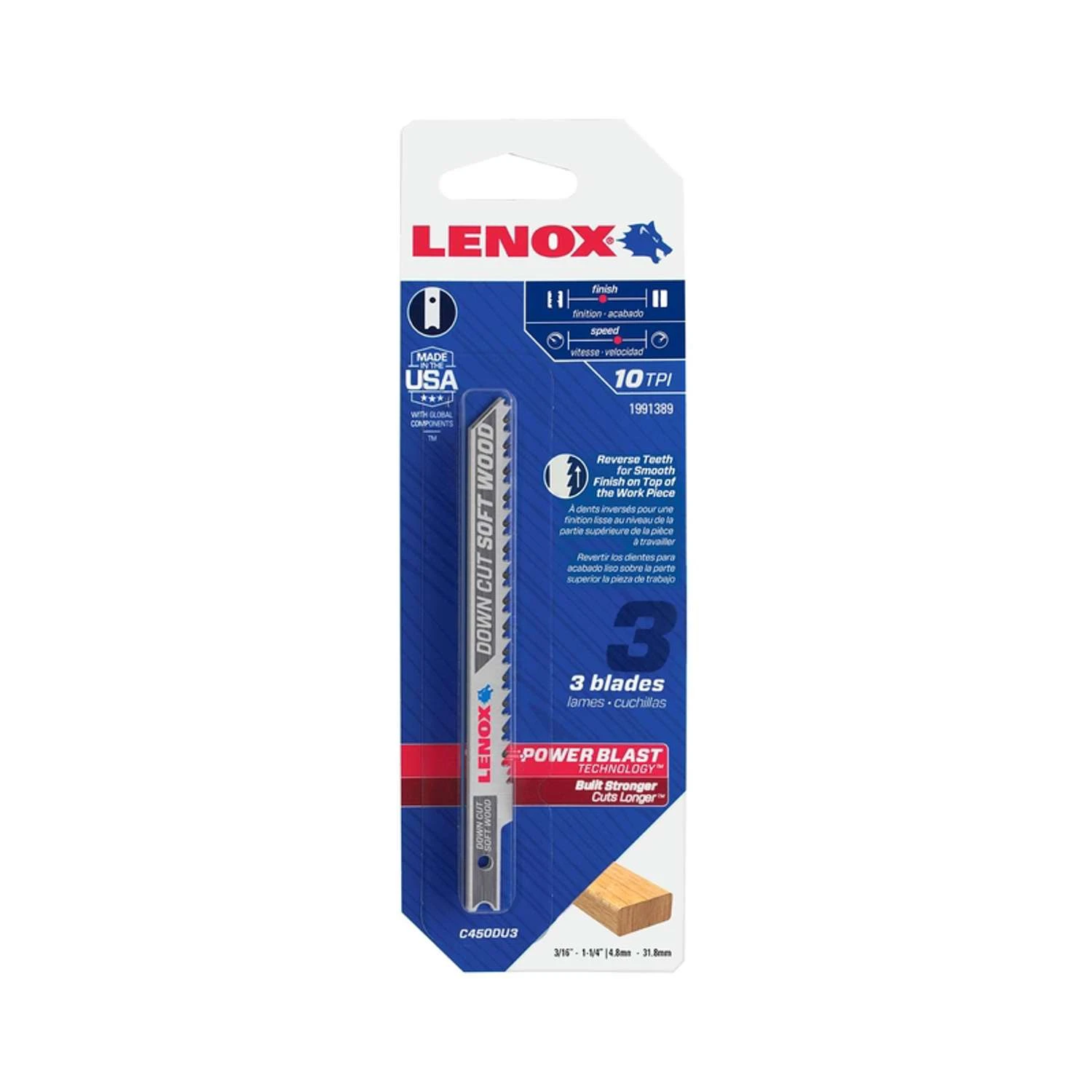 Lenox 4 In. Metal U-Shank Down Cut Jig Saw Blade 10 TPI 3 Pk 4 Lenox 4 In. Metal U-Shank Down Cut Jig Saw Blade 10 TPI 3 Pk - Image 2