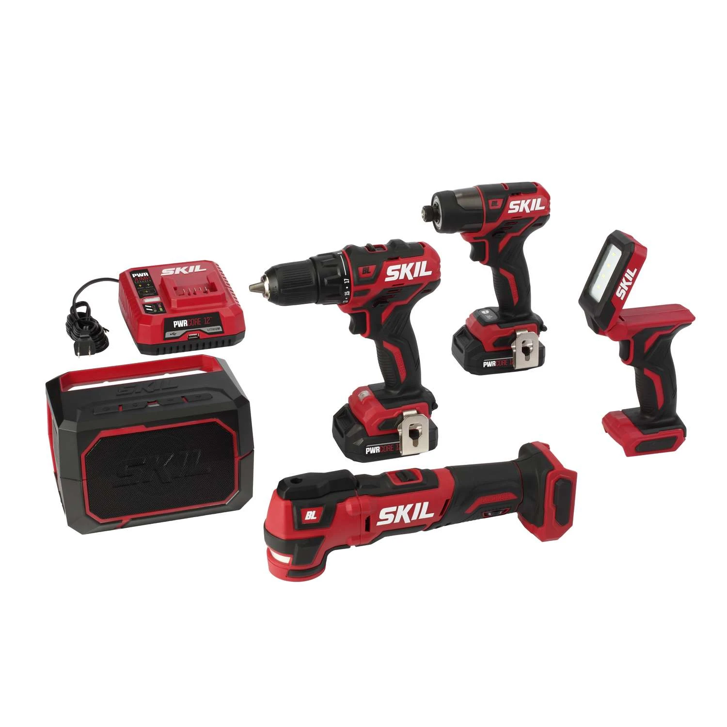 SKIL 12V PWR CORE Cordless Brushless 5 Tool Combo Kit 3 SKIL 12V PWR CORE Cordless Brushless 5 Tool Combo Kit