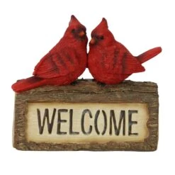 Exhart Resin Multi-color 7.5 In. Welcome Cardinal Garden Statue