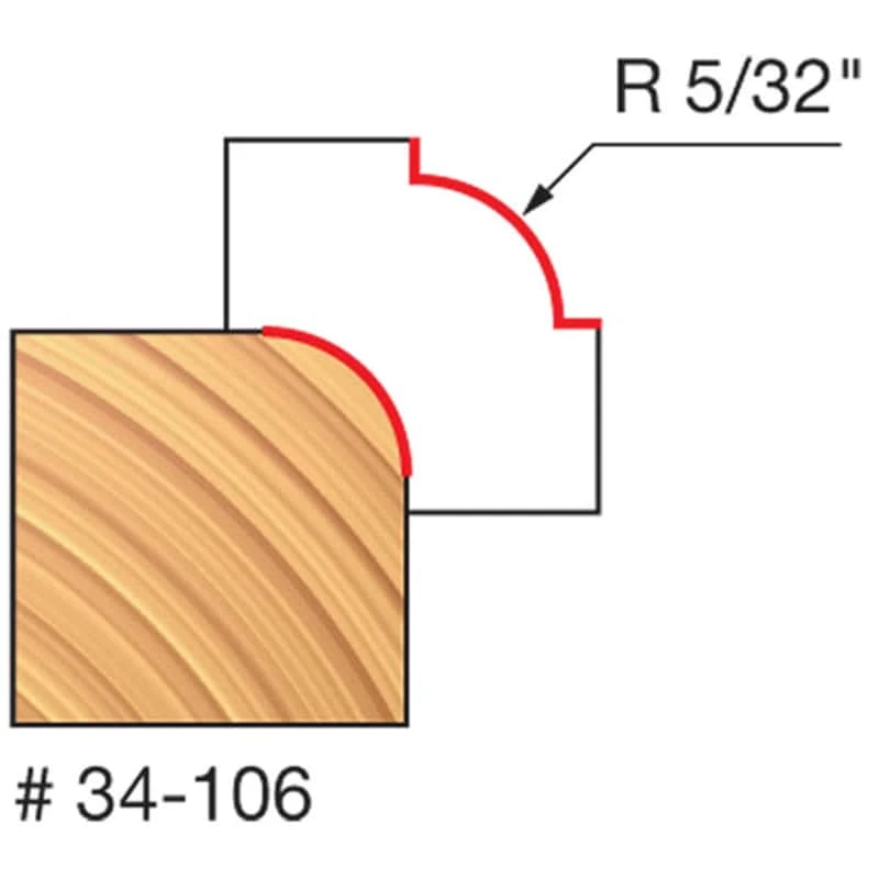Freud 13/16 In. D X 5/32 In. X 2-3/16 In. L Carbide Rounding Over Router Bit 4 Freud 13/16 In. D X 5/32 In. X 2-3/16 In. L Carbide Rounding Over Router Bit - Image 2