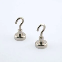 Magnet Source 1.4 In. L X .787 In. W Silver Magnetic Hook 28 Lb. Pull 2 Pc