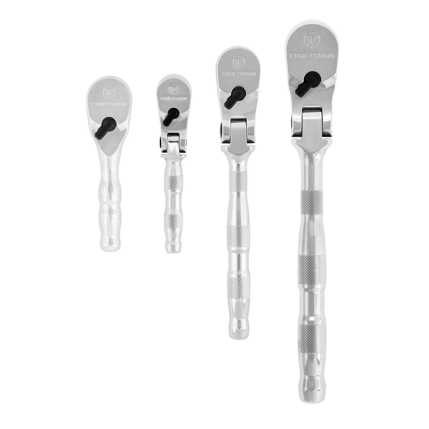 Craftsman V-Series 1/2, 1/4 And 3/8 In. Drive Flex Head Ratchet Set 3 Craftsman V-Series 1/2, 1/4 And 3/8 In. Drive Flex Head Ratchet Set