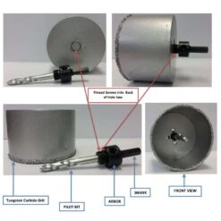 ARTU 4 In. Carbide Grit Hole Saw Arbor 1 Pc -DeWALT Outlet a3a83341 539e 4216 8964 82d26c2e7cc0
