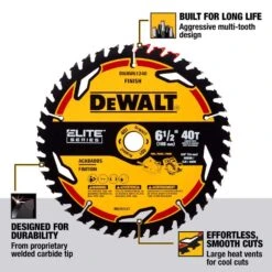 DeWalt Elite Series 6-1/2 In. D X 5/8 In. Carbide Circular Saw Blade 40 Teeth 1 Pk -DeWALT Outlet a977de18 678e 48a3 adfa a161532512ba