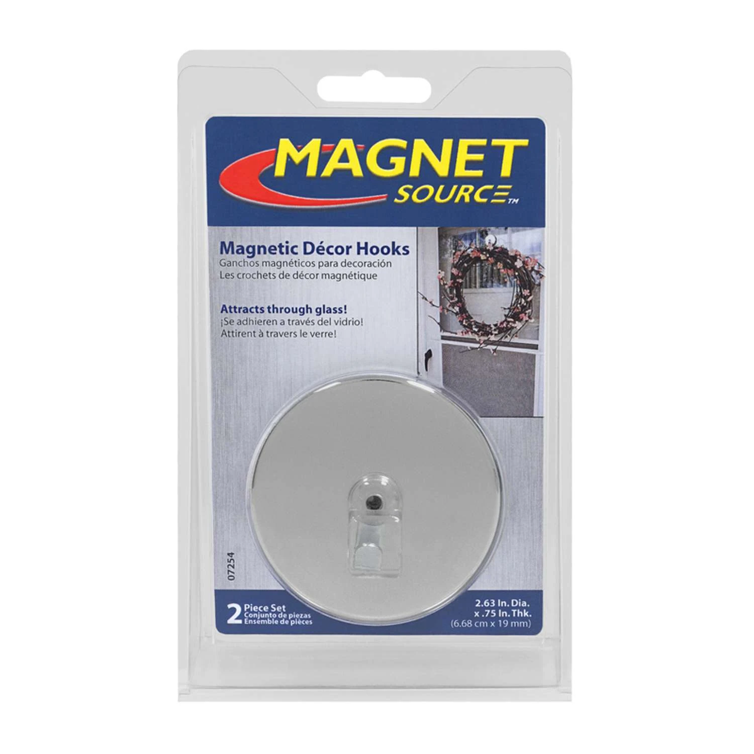 Magnet Source 2-5/8 In. L X 2.63 In. W Silver Magnetic Hooks 35 Lb. Pull 2 Pc 5 Magnet Source 2-5/8 In. L X 2.63 In. W Silver Magnetic Hooks 35 Lb. Pull 2 Pc - Image 3