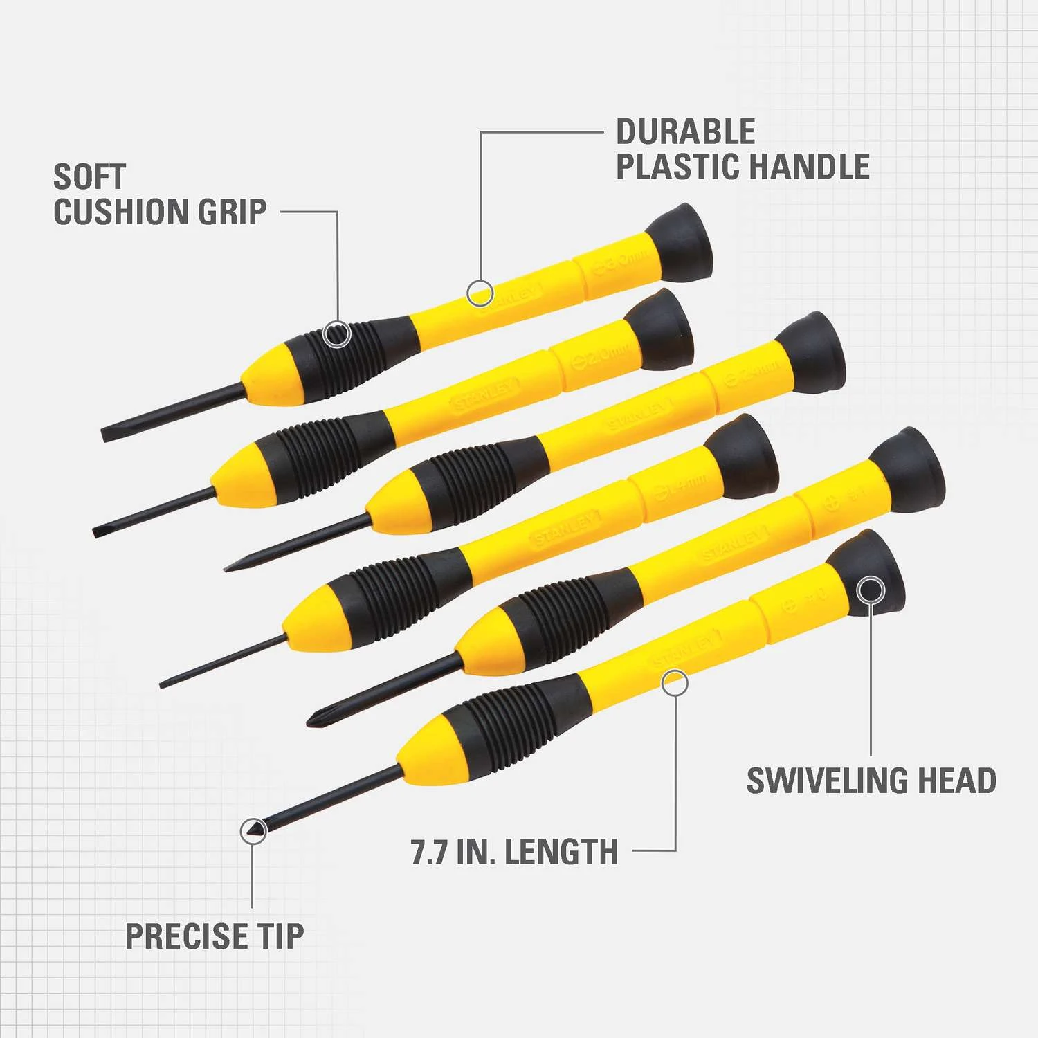 Stanley Multi-Bit Mini Screwdriver Assorted In. 6 Pc 5 Stanley Multi-Bit Mini Screwdriver Assorted In. 6 Pc - Image 3