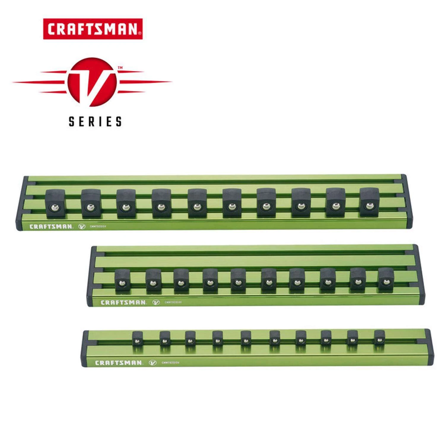 Craftsman V-Series Magnetic Socket Rail Set 3 Pc 4 Craftsman V-Series Magnetic Socket Rail Set 3 Pc - Image 2