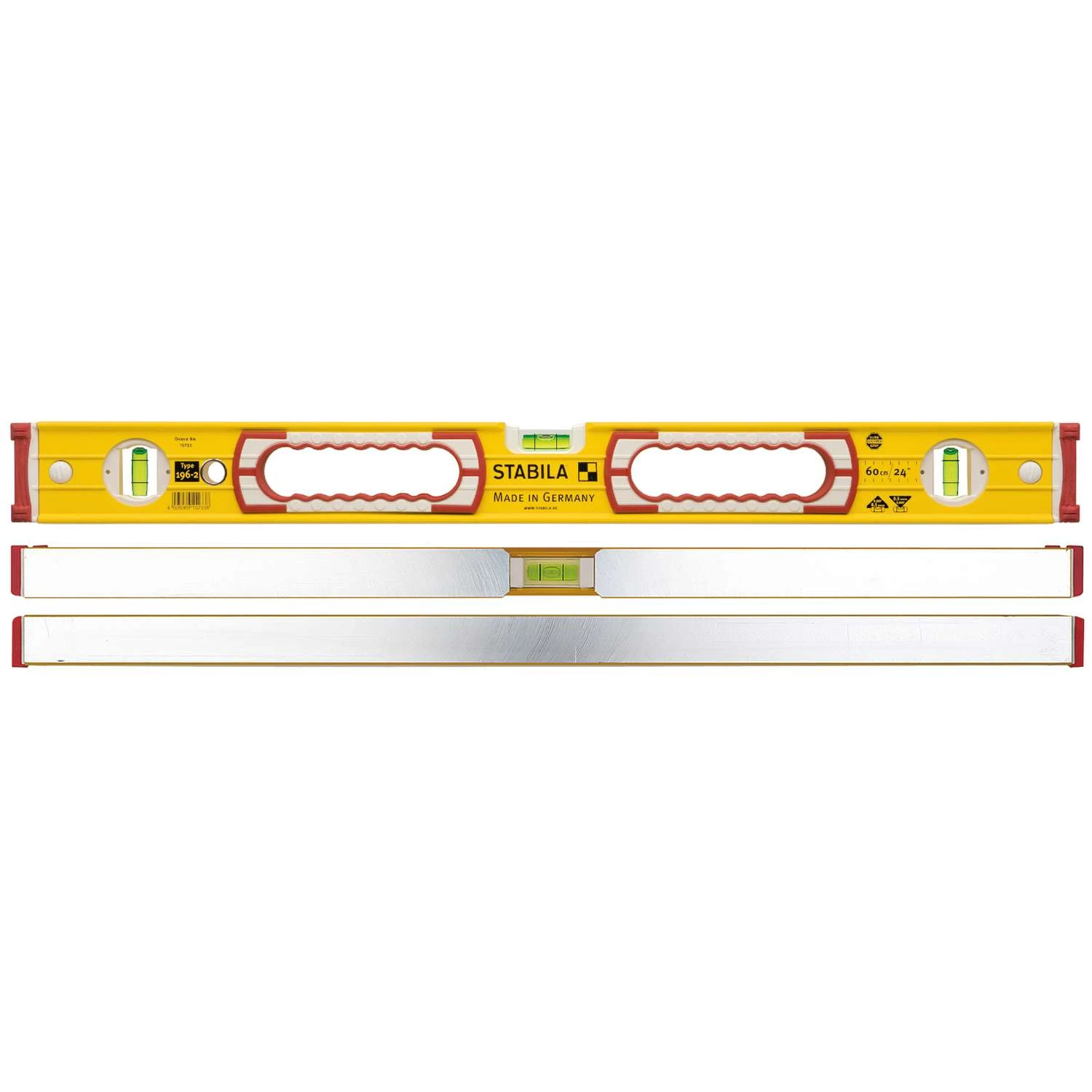 Stabila 24 In. Aluminum Type 196 Heavy Duty Level 3 Vial 4 Stabila 24 In. Aluminum Type 196 Heavy Duty Level 3 Vial - Image 2