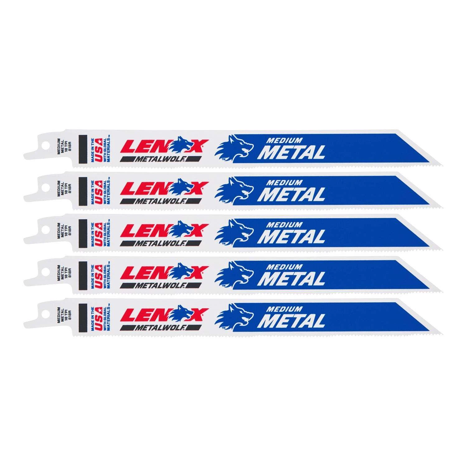 LENOX METALWOLF 8 In. Bi-Metal WAVE EDGE Reciprocating Saw Blade 18 TPI 5 Pk 3 LENOX METALWOLF 8 In. Bi-Metal WAVE EDGE Reciprocating Saw Blade 18 TPI 5 Pk