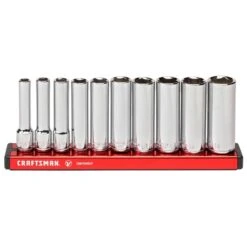 Craftsman V-Series 1/4 In. Drive Metric 6 Point Deep Socket Set 10 Pc
