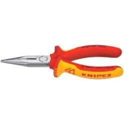 Knipex 6-1/4 In. Chrome Vanadium Steel Insulated Long Nose Pliers/Cutter
