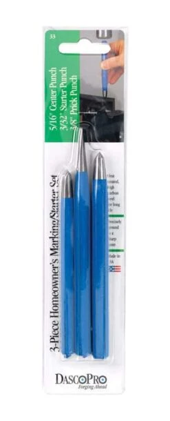 Dasco Pro High Carbon Steel Punch Set 3 Pc