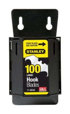 Stanley Steel Hook Blade Dispenser With Blades 1.875 In. L 100 Pc