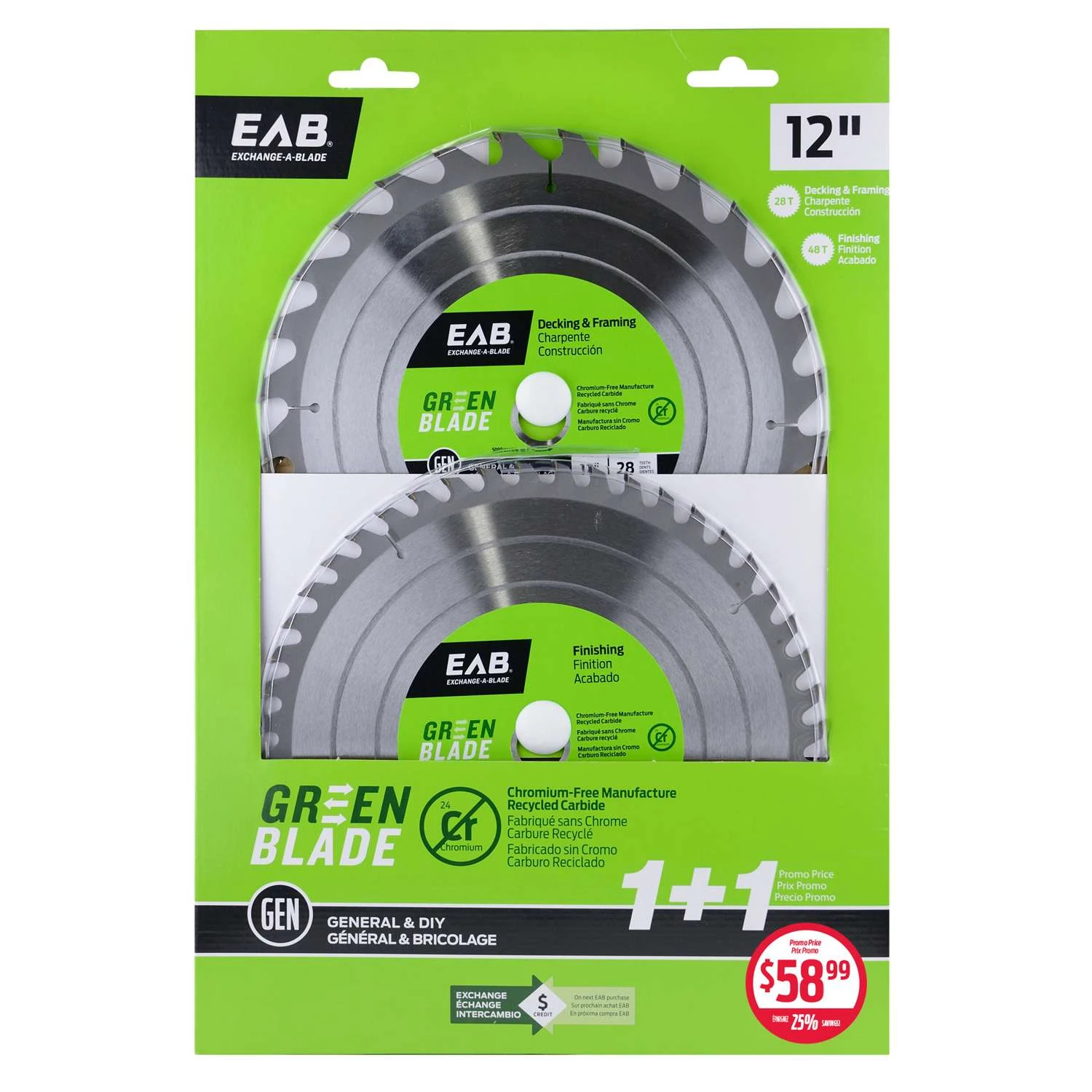 Exchange-A-Blade 12 In. D X 1 In. Carbide Saw Blade Combo Pack 2 Pc 3 Exchange-A-Blade 12 In. D X 1 In. Carbide Saw Blade Combo Pack 2 Pc