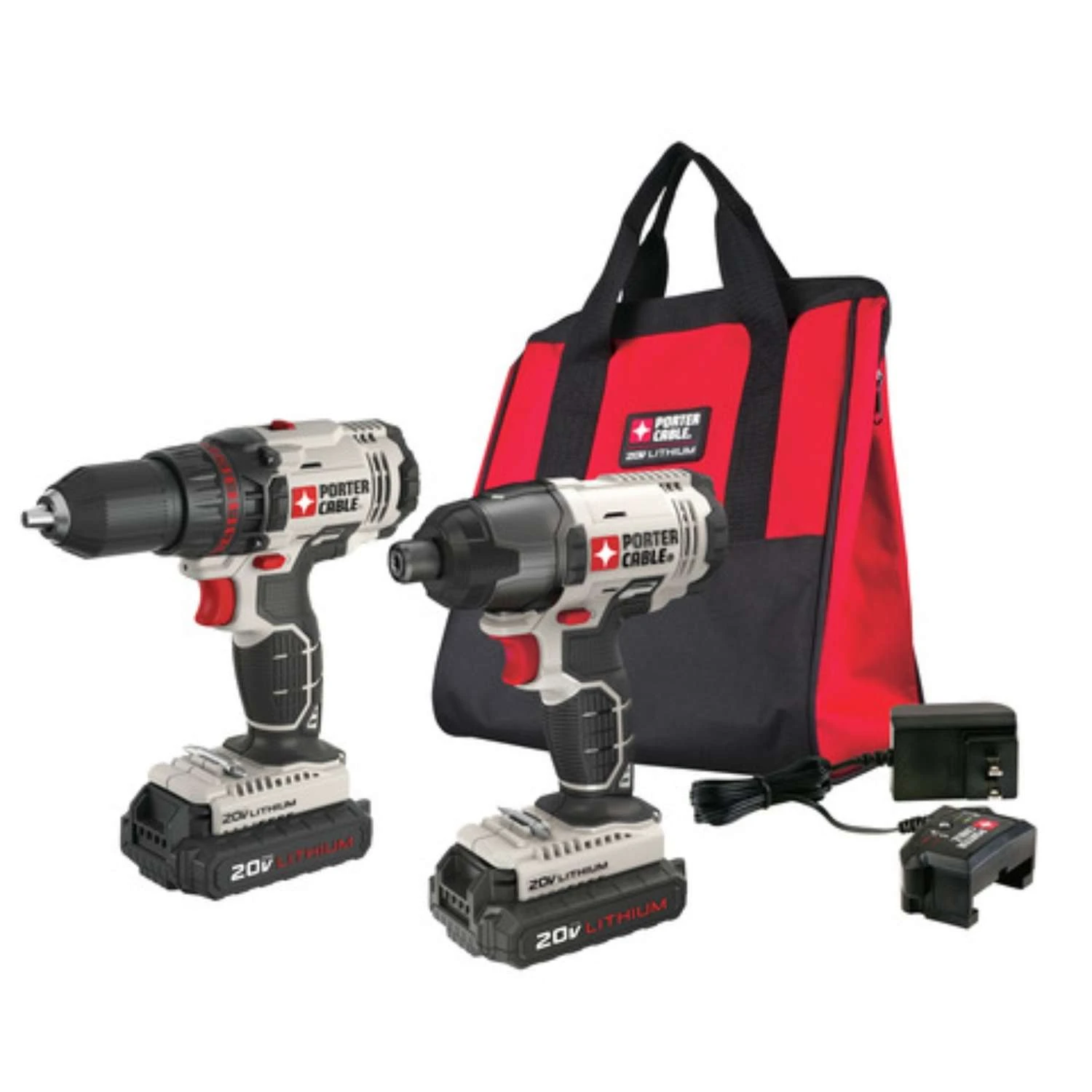Porter Cable 20V Cordless Brushed 2 Tool Drill/Driver And Impact Driver Kit 3 Porter Cable 20V Cordless Brushed 2 Tool Drill/Driver And Impact Driver Kit