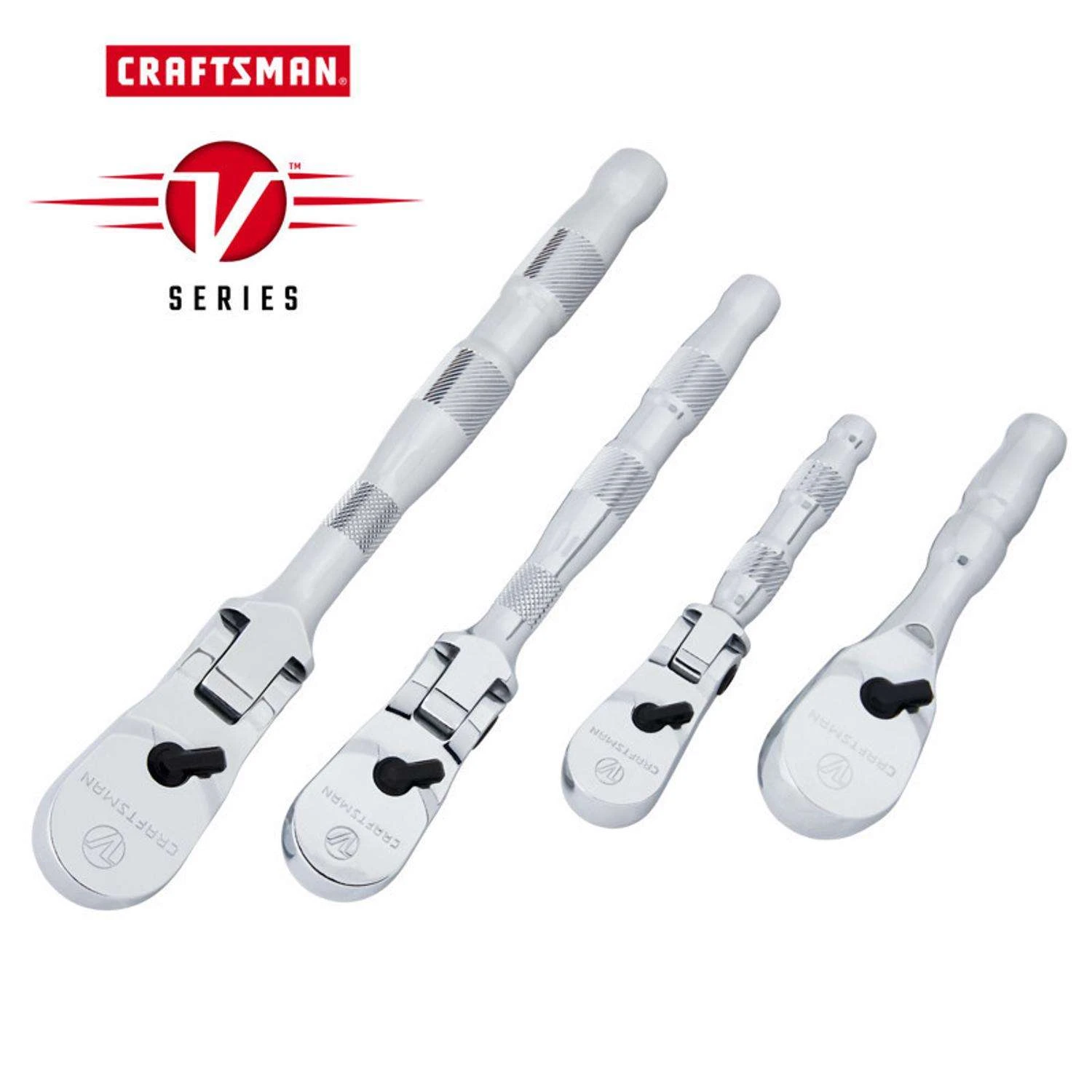 Craftsman V-Series 1/2, 1/4 And 3/8 In. Drive Flex Head Ratchet Set 4 Craftsman V-Series 1/2, 1/4 And 3/8 In. Drive Flex Head Ratchet Set - Image 2