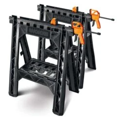 Worx 32 In. H X 24 In. D Sawhorses With Bar Clamps 1000 Lb. Cap.