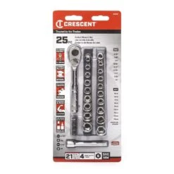 Crescent 1/4 In. X 1/4 In. Drive Metric And SAE 6 Point Socket Wrench Set 25 Pc -DeWALT Outlet fd161c74 c841 4429 94dc d8f8b944ce92
