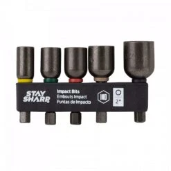 Stay Sharp S2 Steel Impact Magnetic Nut Setter 5 Pc